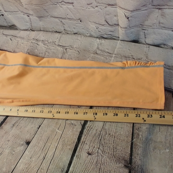 Free People Orange Active Ruched Cuff Leggings Reflective Large - Picture 7 of 10